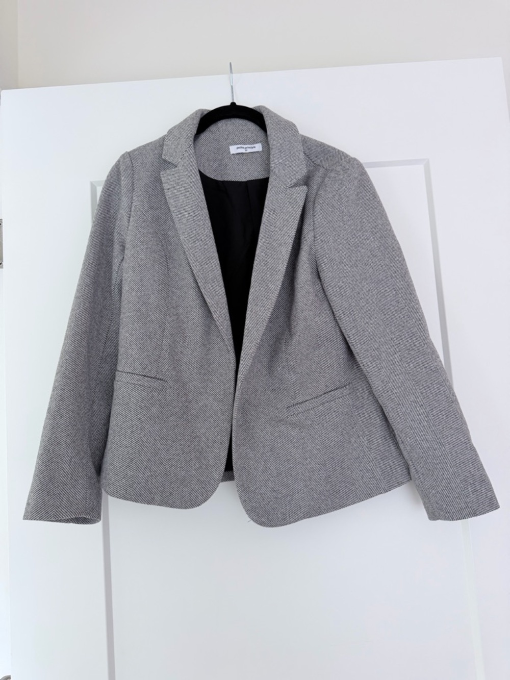 Light Gray Herringbone Tailored Blazer Jacket - SP